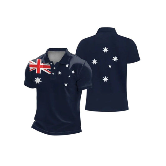 Men's AU Flag Polo Shirt - Moonbestprint