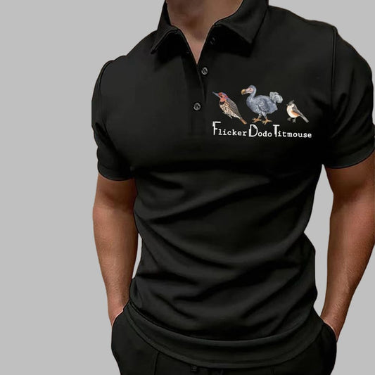 Men's Animal FDT Flicker Dodo Titmouse Polo Shirt - Moonbestprint