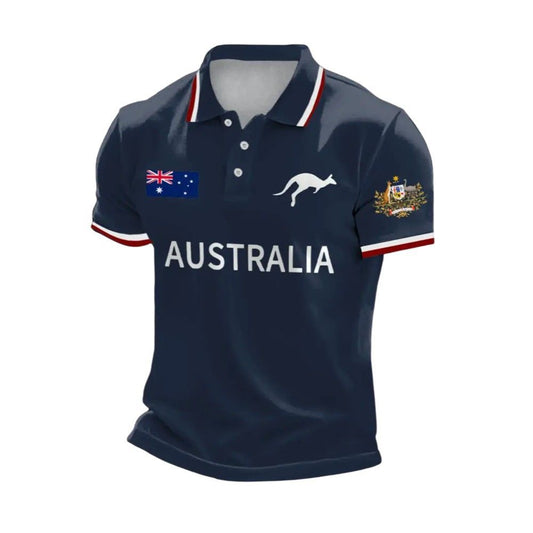 Men's Australia Patriotic Polo Shirt - Moonbestprint