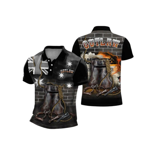 Men's Eureka Flag Aussie Outlaw Printed Polo Shirt - Moonbestprint