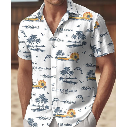 Men's Gulf Of Mexico Est 1550 Hawaiian Shirt - Moonbestprint