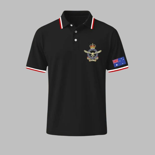 Men's Vintage Australia Flag Crown Emblem Printed Polo Shirt - Moonbestprint