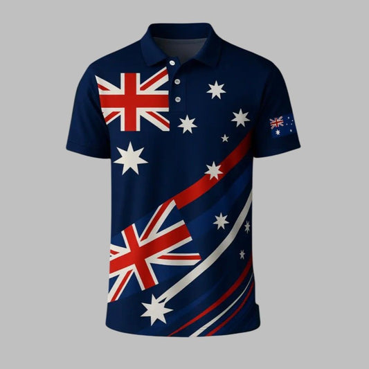 Men's Vintage Australian Holiday Smart Casual Polo Shirt - Moonbestprint