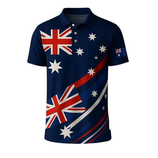Men's Vintage Australian Holiday Smart Casual Polo Shirt - Moonbestprint