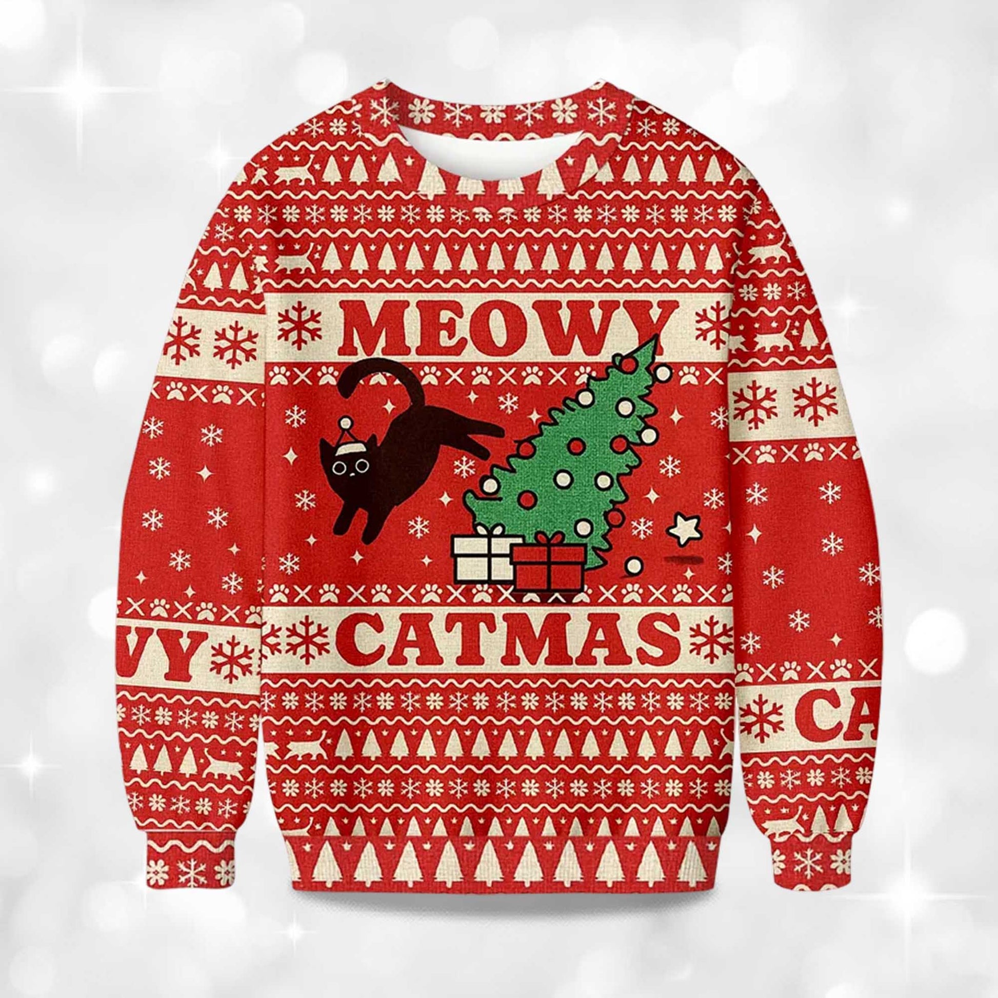 2026 Meowy Catmas Christmas Ugly Sweater Moonbestprint