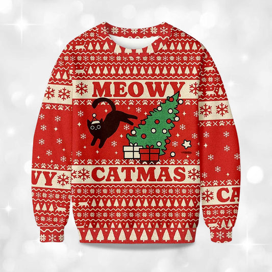 2026 Meowy Catmas Christmas Ugly Sweater Moonbestprint