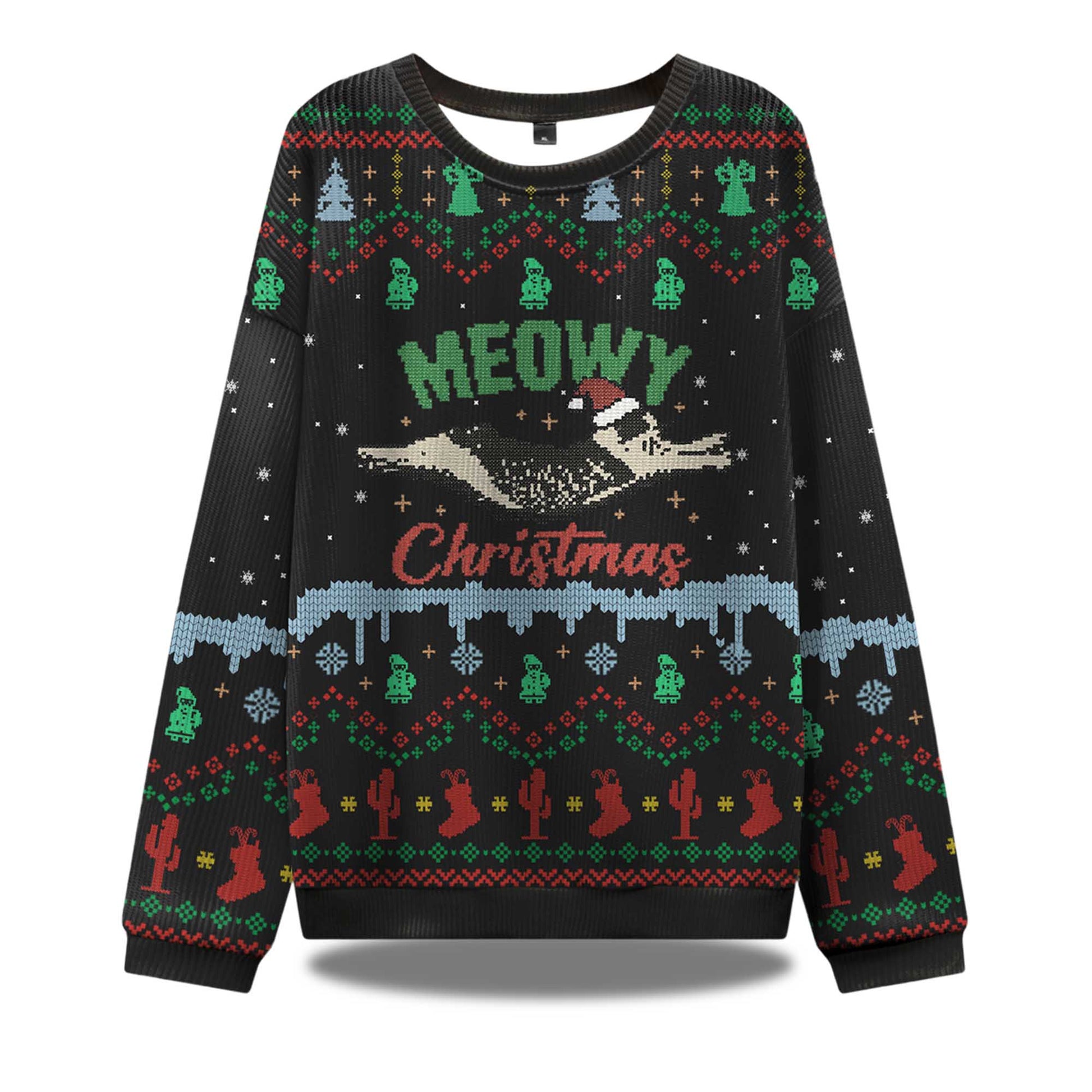 2026 Meowy Christmas Adventure Ugly Christmas Sweater Moonbestprint