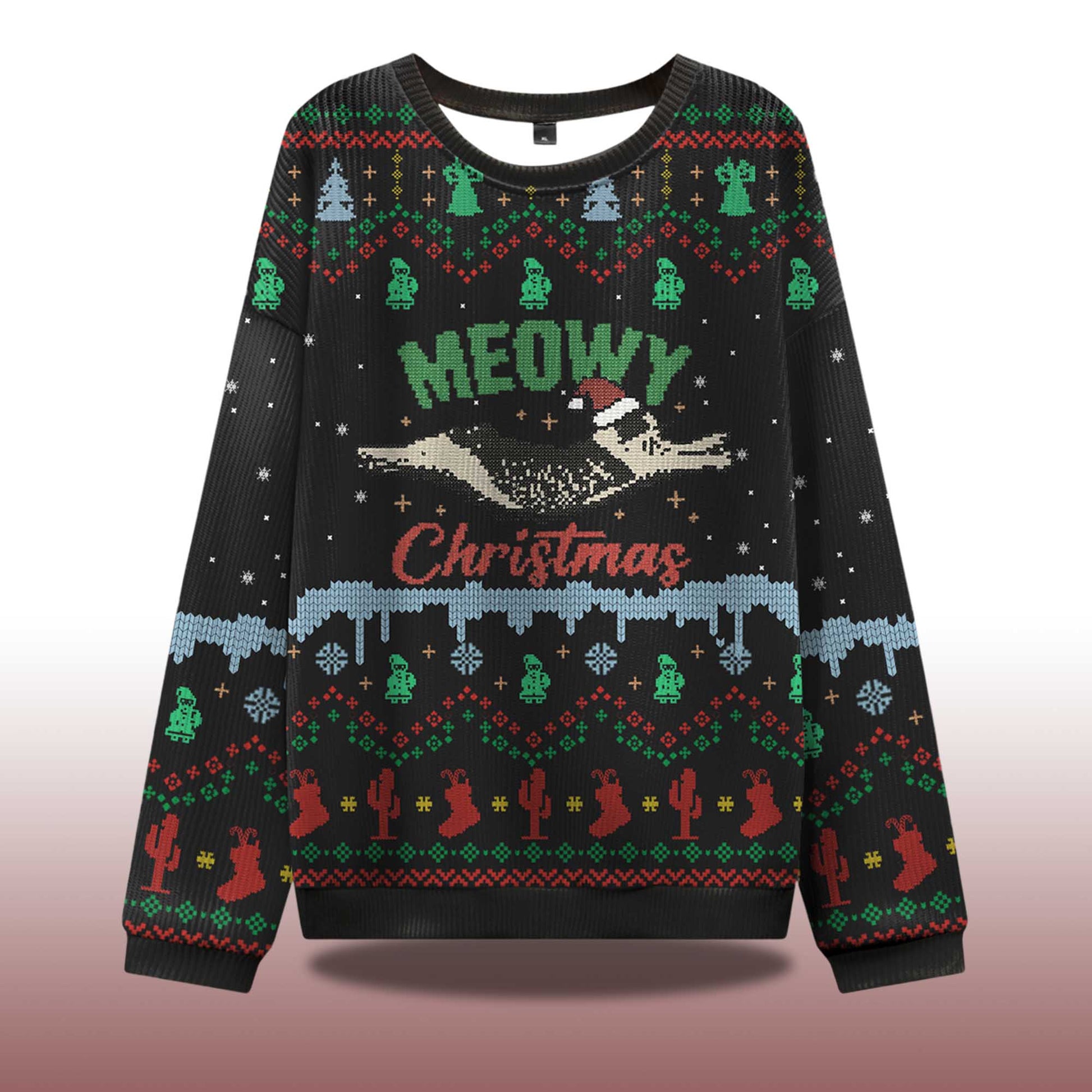 2026 Meowy Christmas Adventure Ugly Christmas Sweater Moonbestprint
