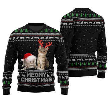 Meowy Christmas Ugly Sweater - Moonbestprint