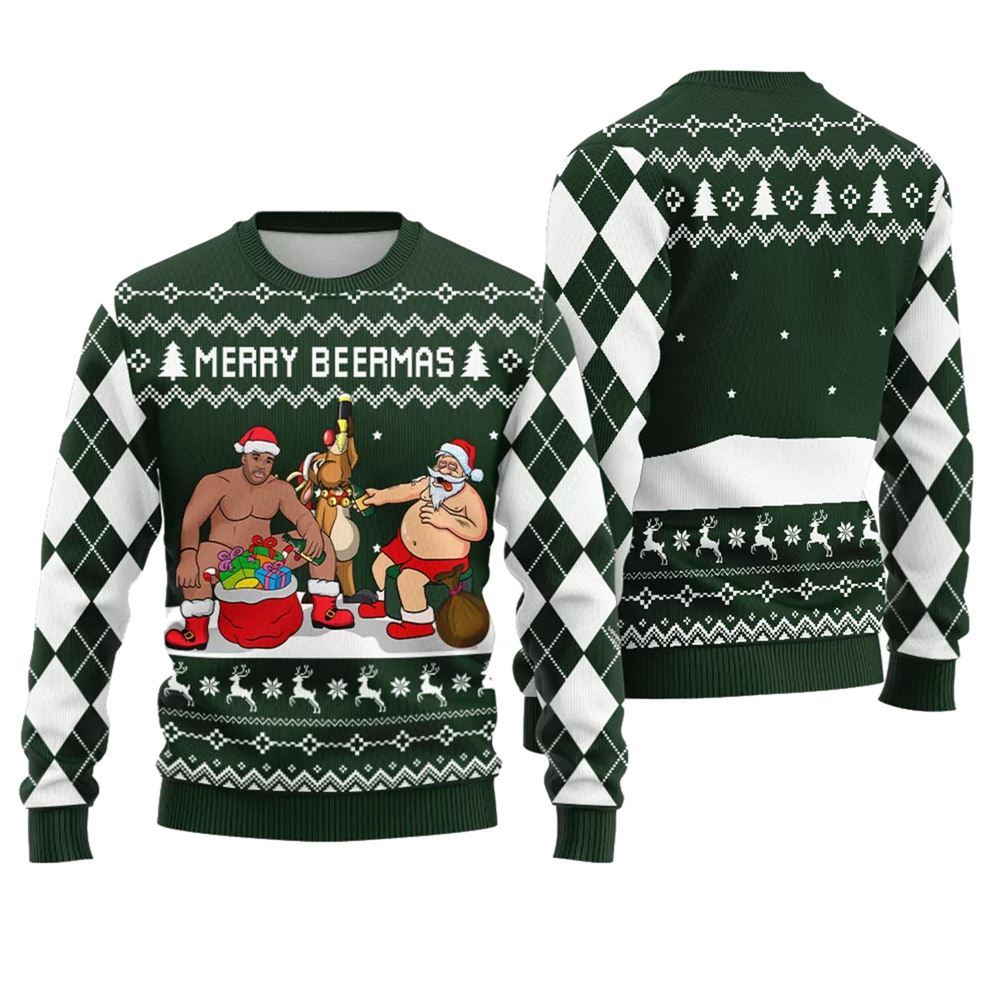 Merry Beermas Ugly Christmas Sweater - Moonbestprint