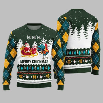 Merry Chickmas Santa Ugly Sweater Christmas 2026 - Moonbestprint