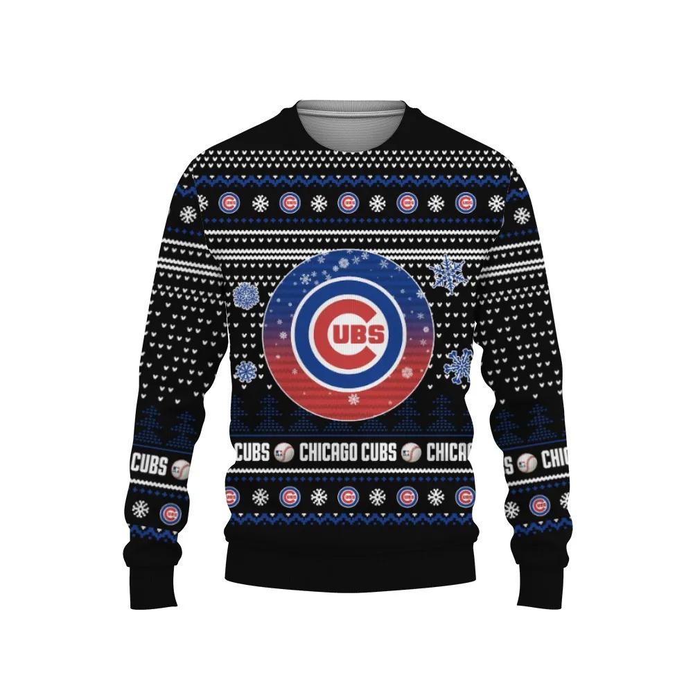 Merry Christmas Chicago Cubs Ugly Christmas Sweater, MLB Christmas Sweater Moonbestprint