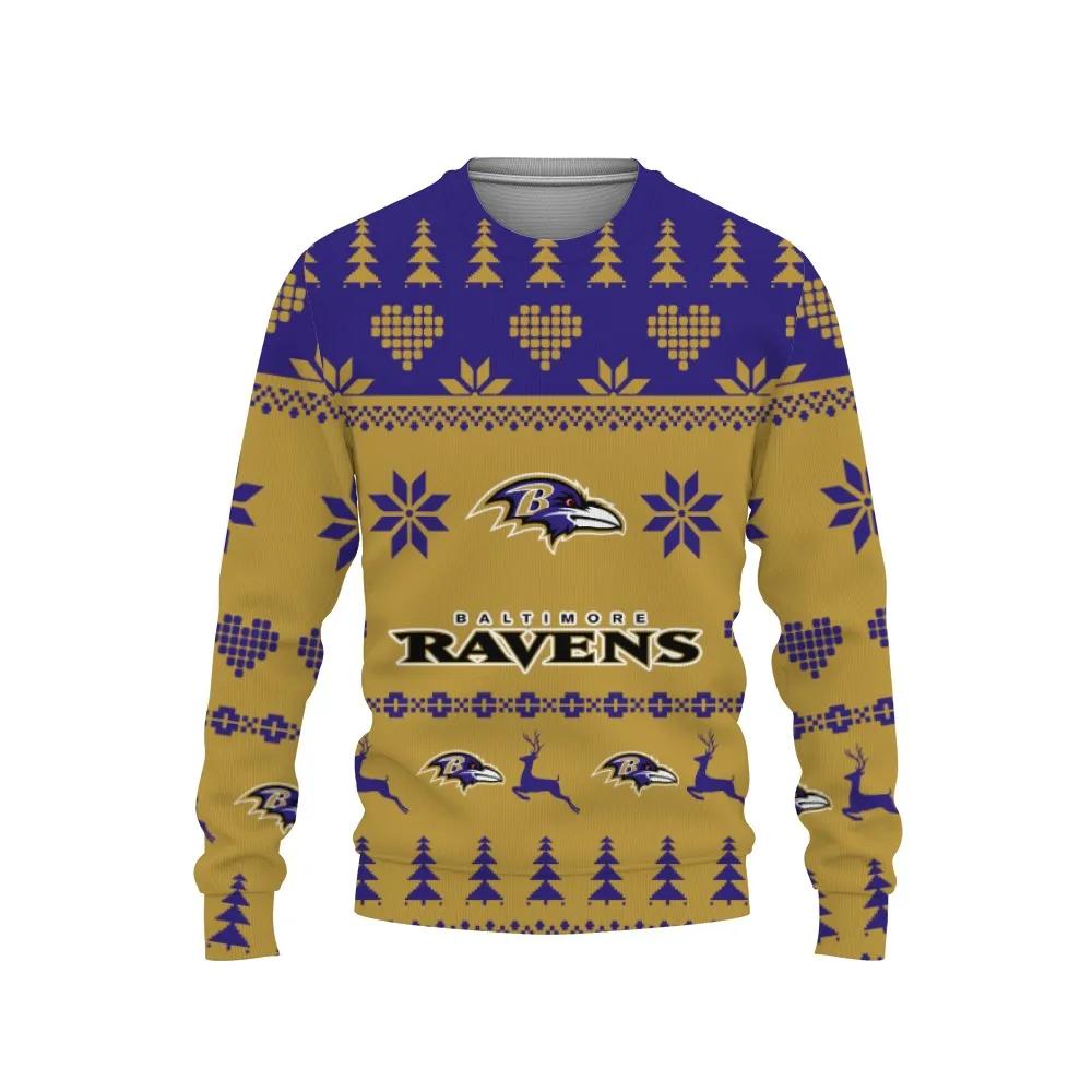 Merry Christmas Funny Baltimore Ravens Ugly Christmas Sweater, NFL Christmas Sweater Moonbestprint