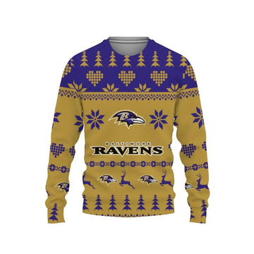 Merry Christmas Funny Baltimore Ravens Ugly Christmas Sweater, NFL Christmas Sweater Moonbestprint