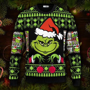 Merry Christmas Grinch Sweatshirt Ugly Christmas Sweater, Christmas Grinch Sweater Moonbestprint