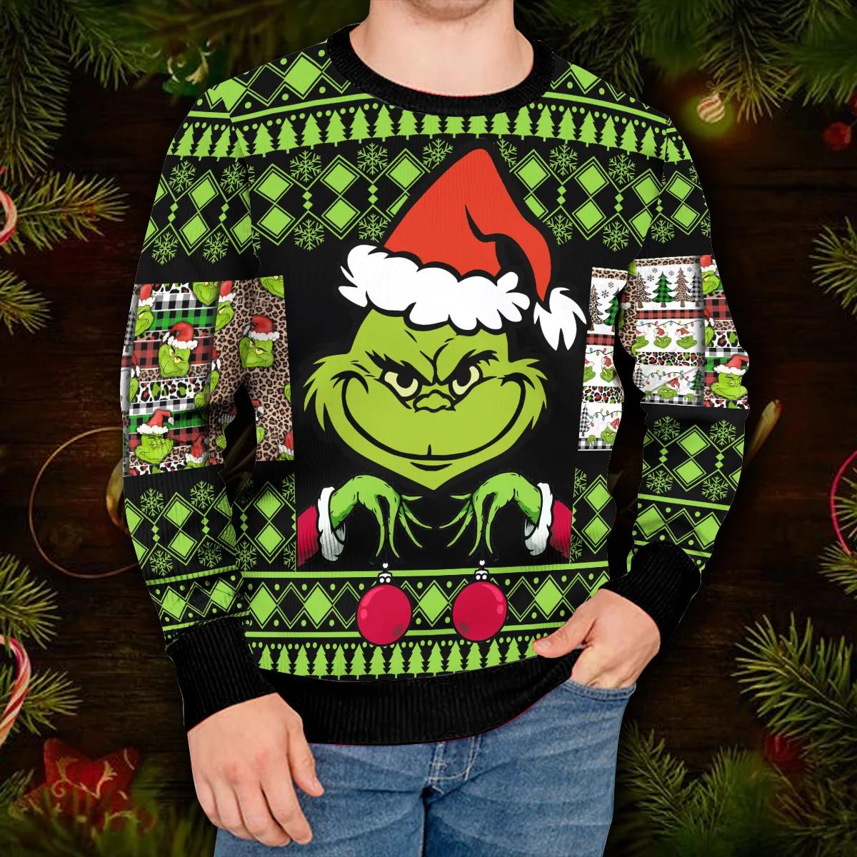 Merry Christmas Grinch Sweatshirt Ugly Christmas Sweater, Christmas Grinch Sweater Moonbestprint