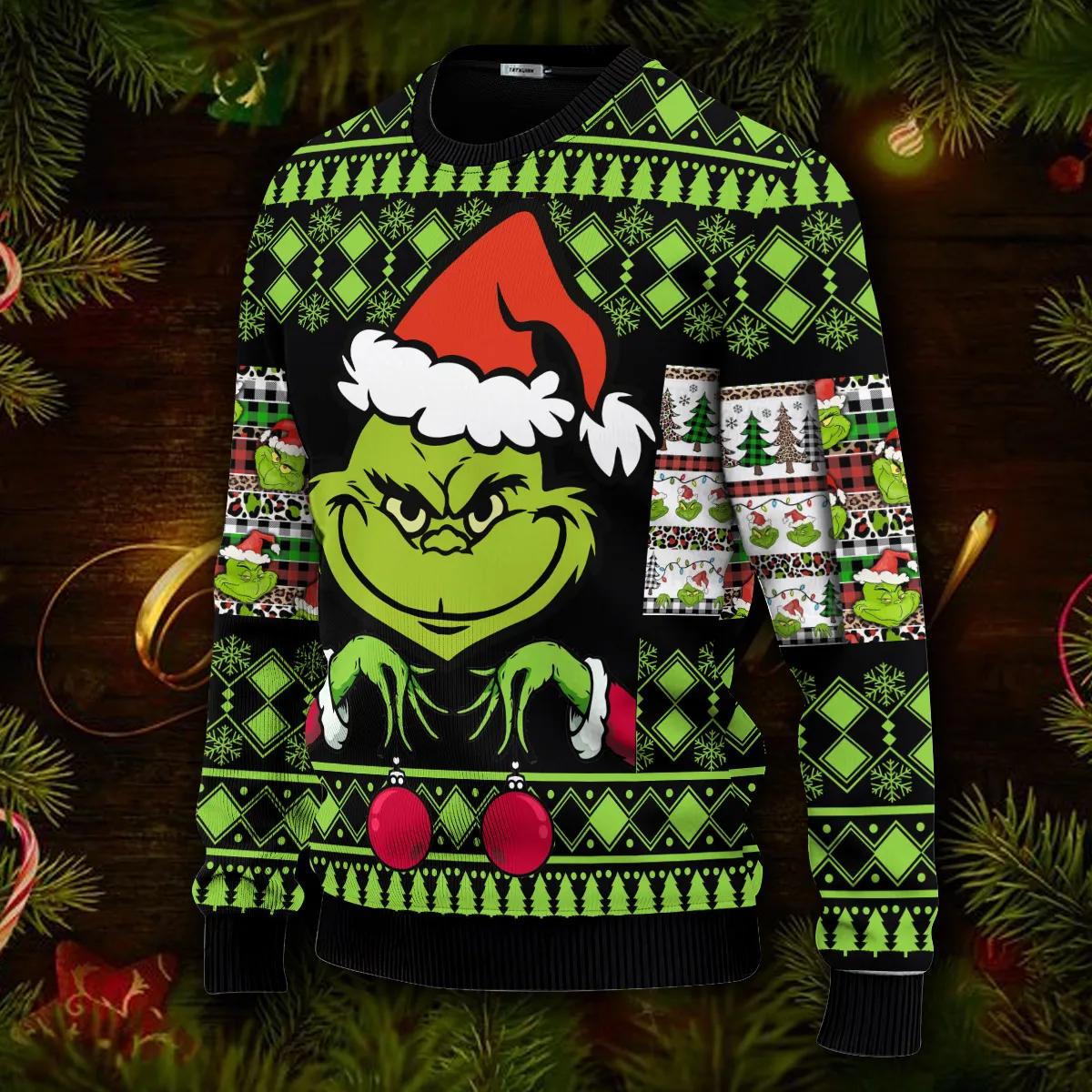 Merry Christmas Grinch Sweatshirt Ugly Christmas Sweater, Christmas Grinch Sweater Moonbestprint