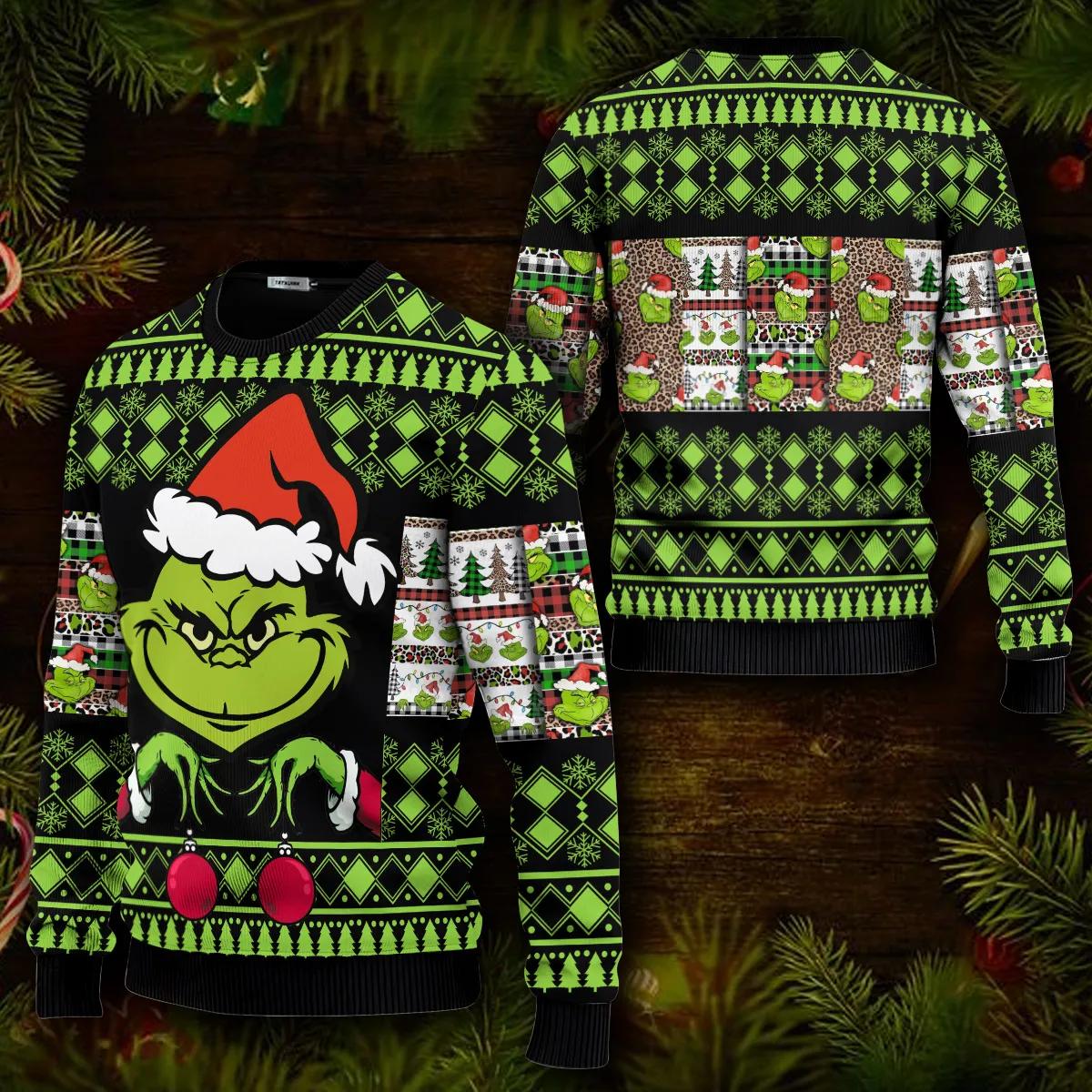 Merry Christmas Grinch Sweatshirt Ugly Christmas Sweater, Christmas Grinch Sweater Moonbestprint