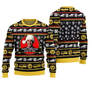Merry Christmas Kiss My Ass Griswold Ugly Sweater - Moonbestprint