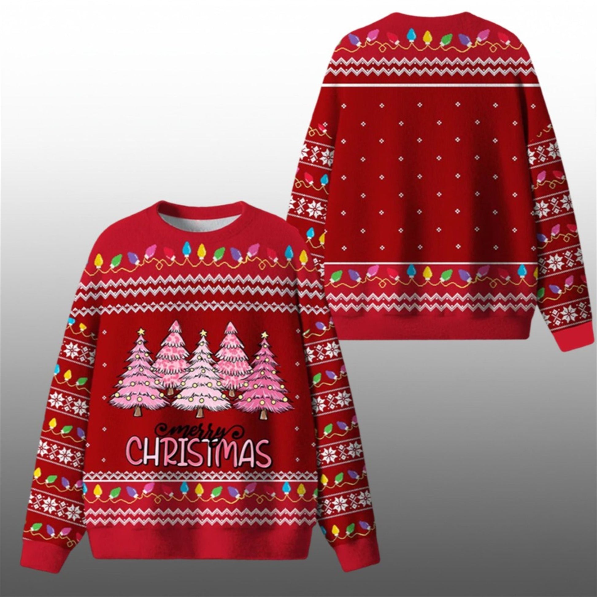 Merry Christmas Trees Ugly Sweater 2026 Christmas - Moonbestprint