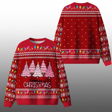 Merry Christmas Trees Ugly Sweater 2026 Christmas - Moonbestprint