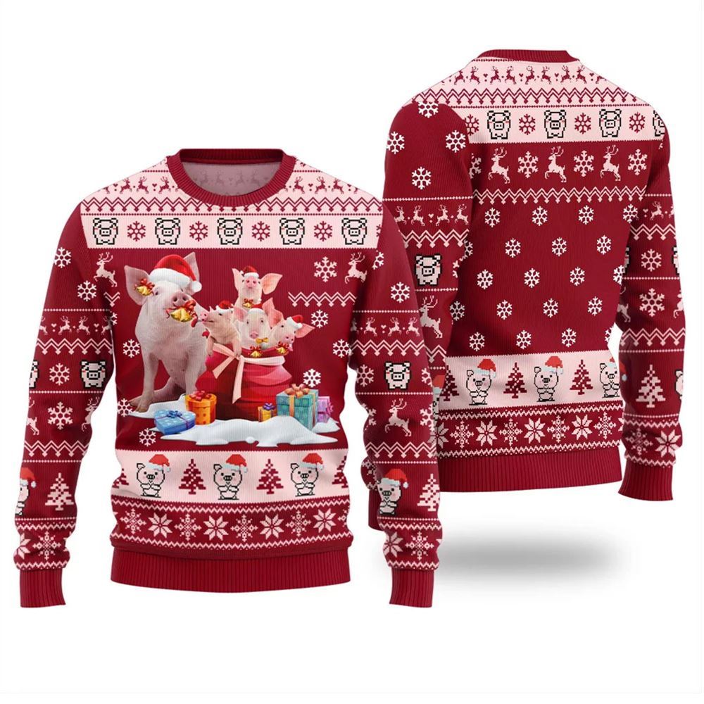 Merry Christmas With Pig Ugly Christmas Sweater - Moonbestprint