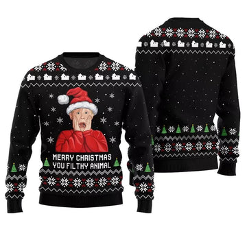 Merry Christmas You Filthy Animal Ugly Christmas Sweater - Moonbestprint