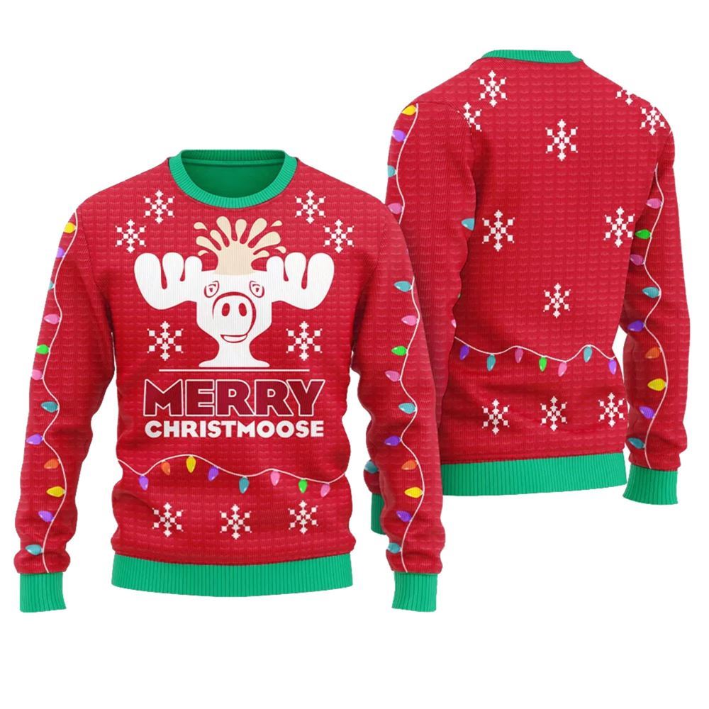 Merry Christmoose National Lampoon's Christmas Vacation Ugly Christmas Sweater - Moonbestprint