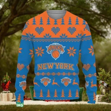 Merry Funny New York Knicks Ugly Christmas Sweater, NBA Chritsmas Sweater Moonbestprint