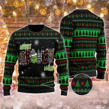 Merry Grinch Mas Christmas Wool – Ugly Knitted Sweater, Grinch Holiday Sweater Moonbestprint