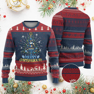 Merry Hanukkah Ugly Christmas Sweater - Moonbestprint