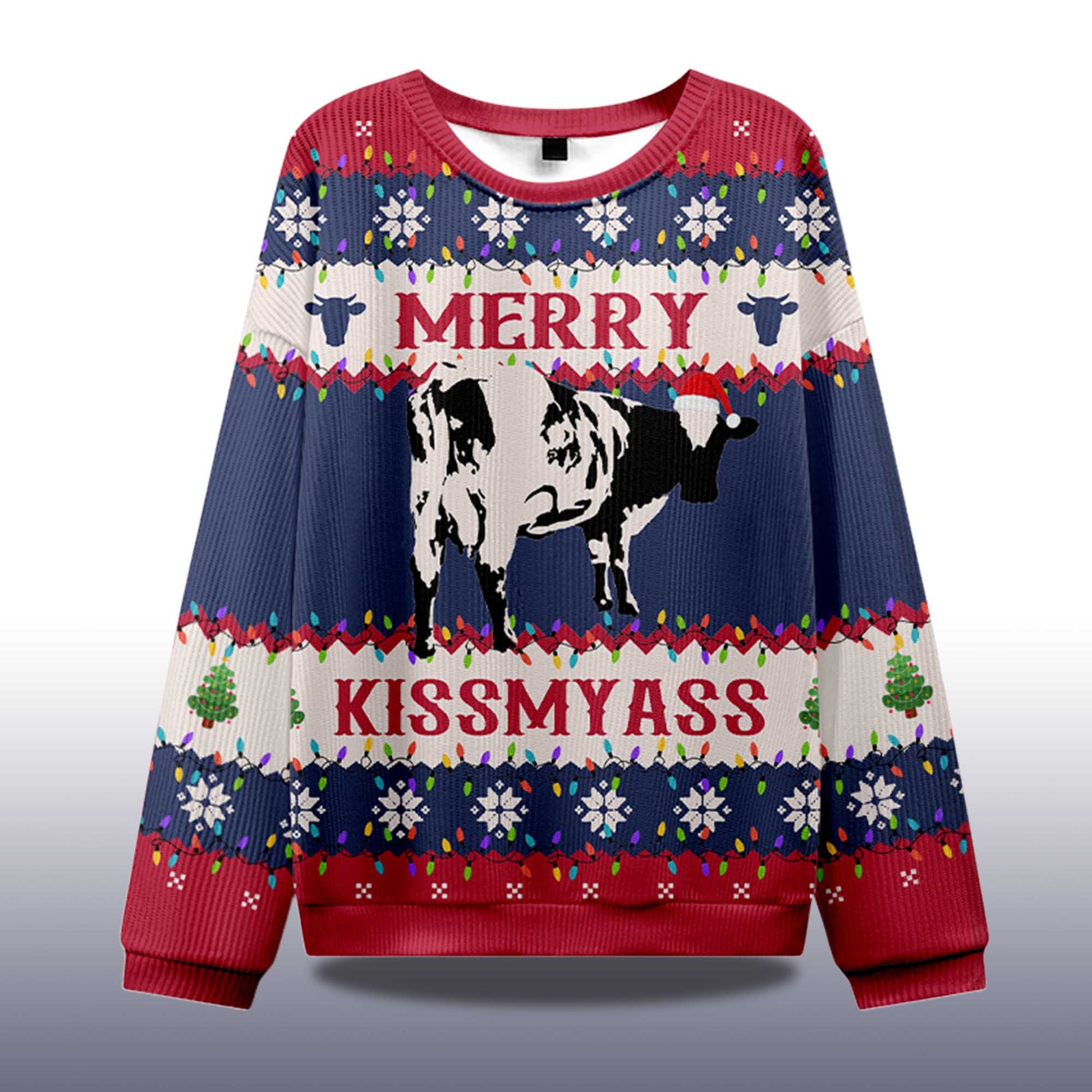 2026 Merry Kiss My Ass Ugly Christmas Sweater Moonbestprint