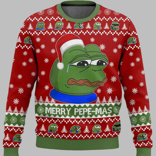 Merry Pepe-mas Christmas Ugly Sweater - Moonbestprint
