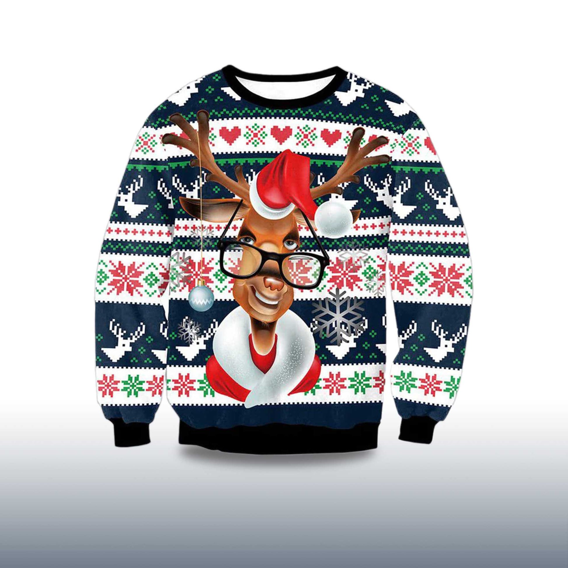 2026 Merry Reindeer Ugly Christmas Sweater Moonbestprint