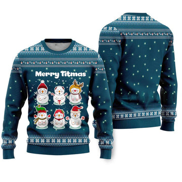 Merry Titmas Snowman Ugly Christmas Sweater - Moonbestprint