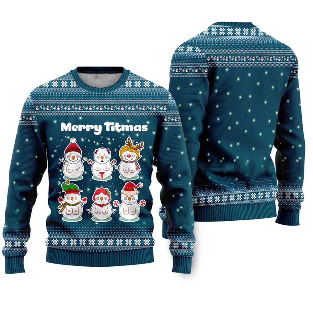 Merry Titmas Snowman Ugly Christmas Sweater - Moonbestprint