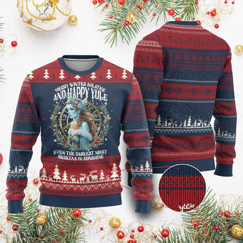 Merry Winter Solstice And Happy Yule Marzanna Ugly Christmas Sweater - Moonbestprint