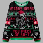 Merry Xmas You Piece Of Shit Ugly Christmas Sweater – Moonbestprint