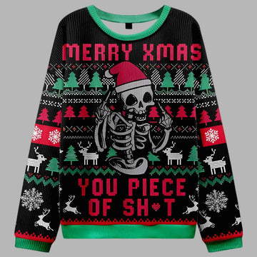 Merry Xmas You Piece Of Shit Ugly Christmas Sweater – Moonbestprint