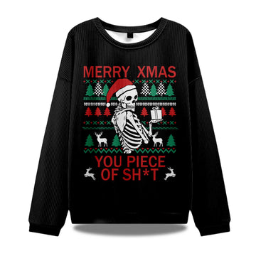 2026 Merry Xmas You Piece Of Sht Ugly Christmas Sweater Moonbestprint