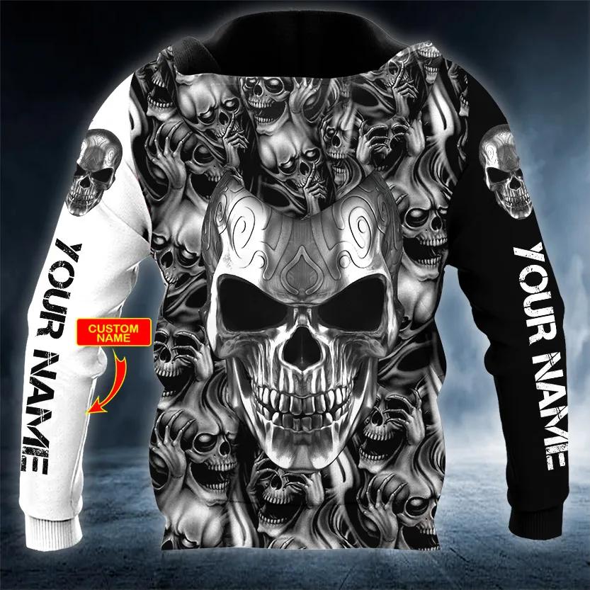 Metal Angry Skull Custom 3D Hoodie Moonbestprint