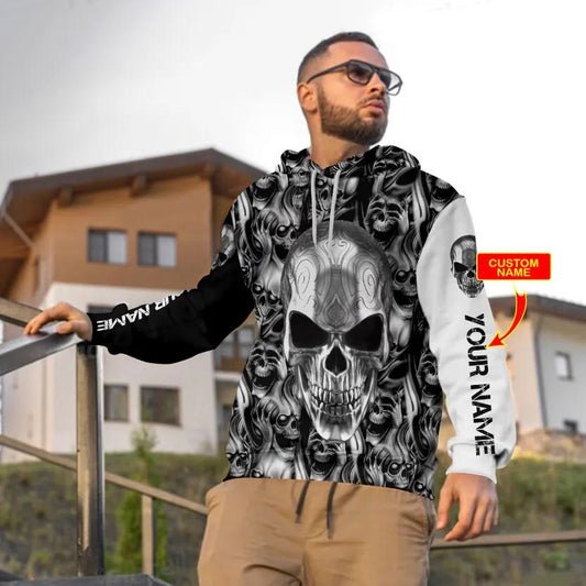 Metal Angry Skull Custom 3D Hoodie Moonbestprint