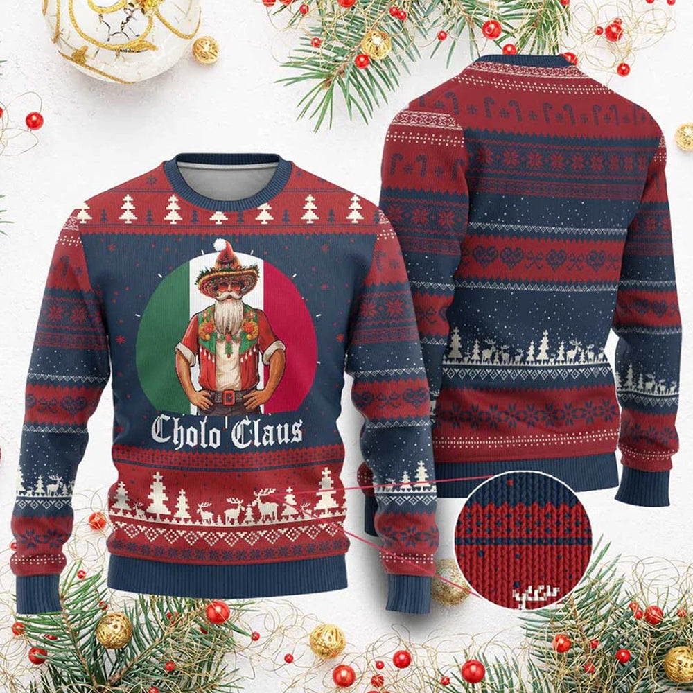 Mexico Santa Cholo Claus Ugly Christmas Sweater - Moonbestprint