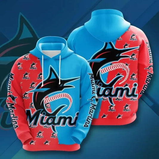 Miami Baseball Team Marlinss 3D Hoodie 1, MLB Hoodie Moonbestprint