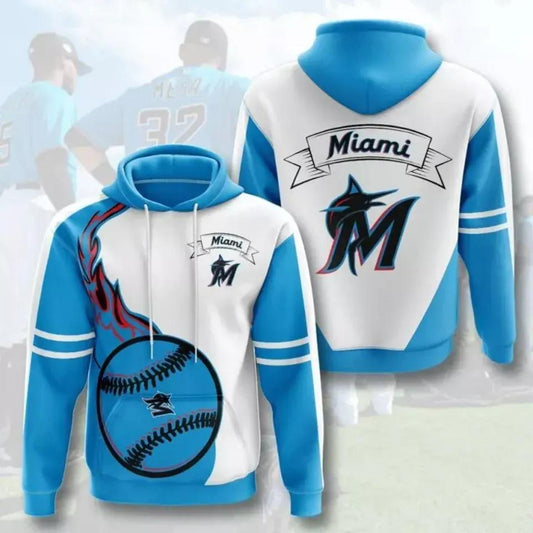 Miami Baseball Team Marlinss 3D Hoodie 3, MLB Hoodie Moonbestprint
