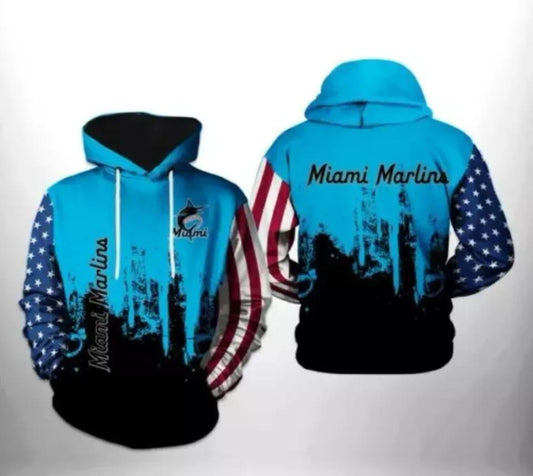 Miami Baseball Team Marlinss 3D Hoodie 4, MLB Hoodie Moonbestprint