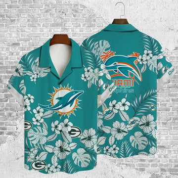 Miami Dolphins AOP Hawaiian Shirt, NFL Hawaiian Shirt Moonbestprint