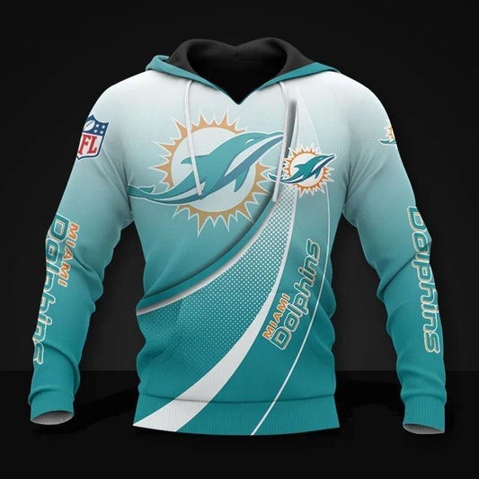 Miami Dolphins All Over Print Hoodie, NFL Hoodie Moonbestprint