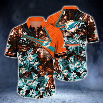 Miami Dolphins Cool Floral Hawaiian Shirt, NFL Hawaiian Shirt Moonbestprint