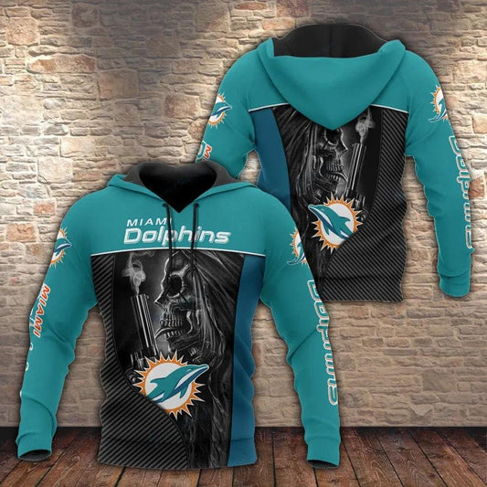 Miami Dolphins Death Gun 3D Hoodie, NFL Hoodie Moonbestprint